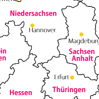 ドイツの州 州都の地図